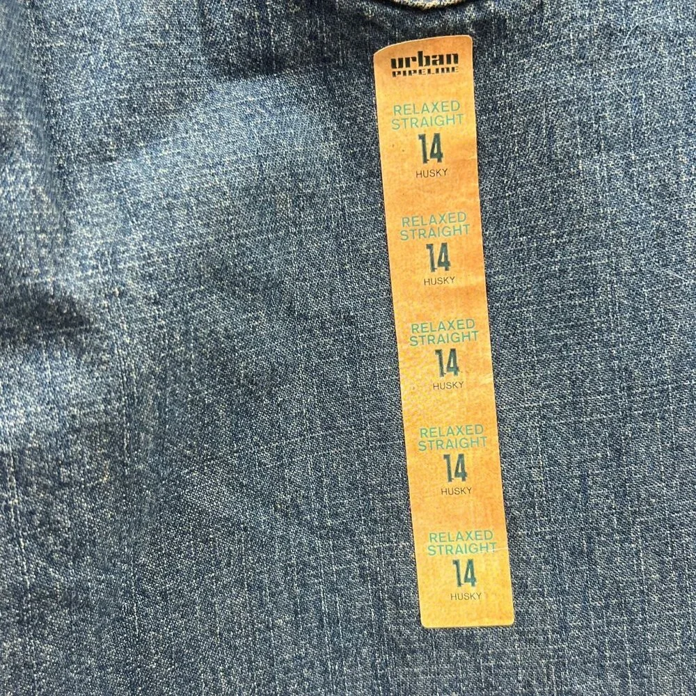 Urban Pipeline Jeans‎ Boys Sz 14 Husky Adjustable Relaxed Hip Thigh Straight Leg